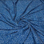 Ткань вискоза твил насыщенного синего цвета в горох